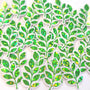 Mini Green Leaf Stickers, 10 Waterproof Die Cut Glitter Vinyl Decals, Peel & Stick, choose amount