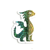 Mini Rainbow Dragon Stickers, Die Cut Glitter Vinyl Decals, Peel & Stick, choose amount.