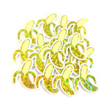 Mini Banana Stickers, die-cut sparkly fruit stickers for journals, scrapbooks and planners.
