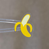 Mini Banana Stickers, die-cut sparkly fruit stickers for journals, scrapbooks and planners.