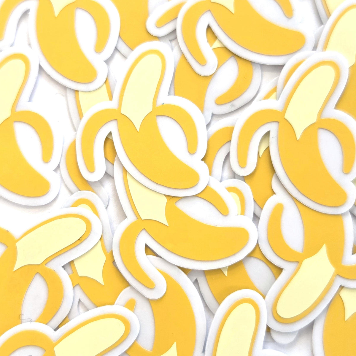 Mini Banana Stickers, die-cut sparkly fruit stickers for journals, scrapbooks and planners.