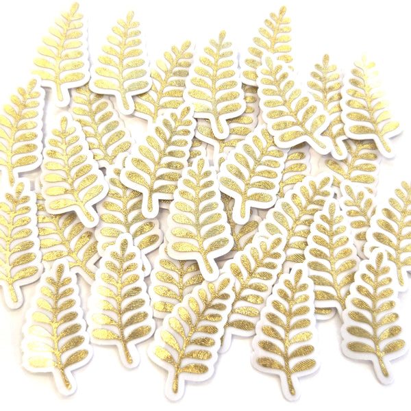 mini sized die cut gold fern sticker embellishments