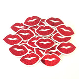 Mini Red Lips Stickers, Waterproof Die Cut Glitter Vinyl Decals, Peel & Stick, scrapbook embellishments craft supply