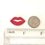 Mini Red Lips Stickers, Waterproof Die Cut Glitter Vinyl Decals, Peel & Stick, scrapbook embellishments craft supply