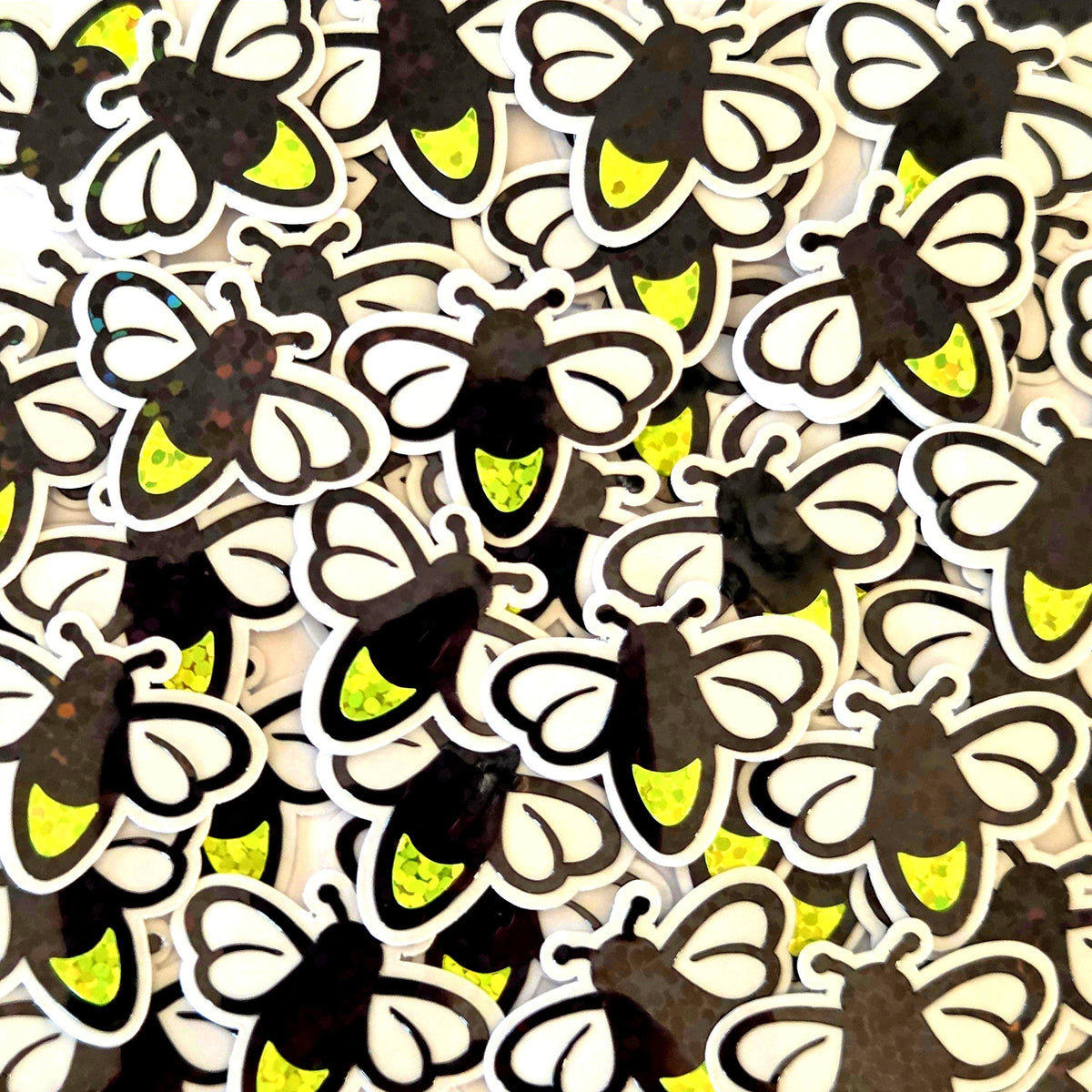 Mini Firefly Stickers, die cut lightening bug stickers, sparkling firefly vinyl stickers for mason jars, envelopes, journals and crafts
