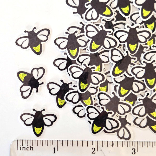 Mini Firefly Stickers, die cut lightening bug stickers, sparkling firefly vinyl stickers for mason jars, envelopes, journals and crafts