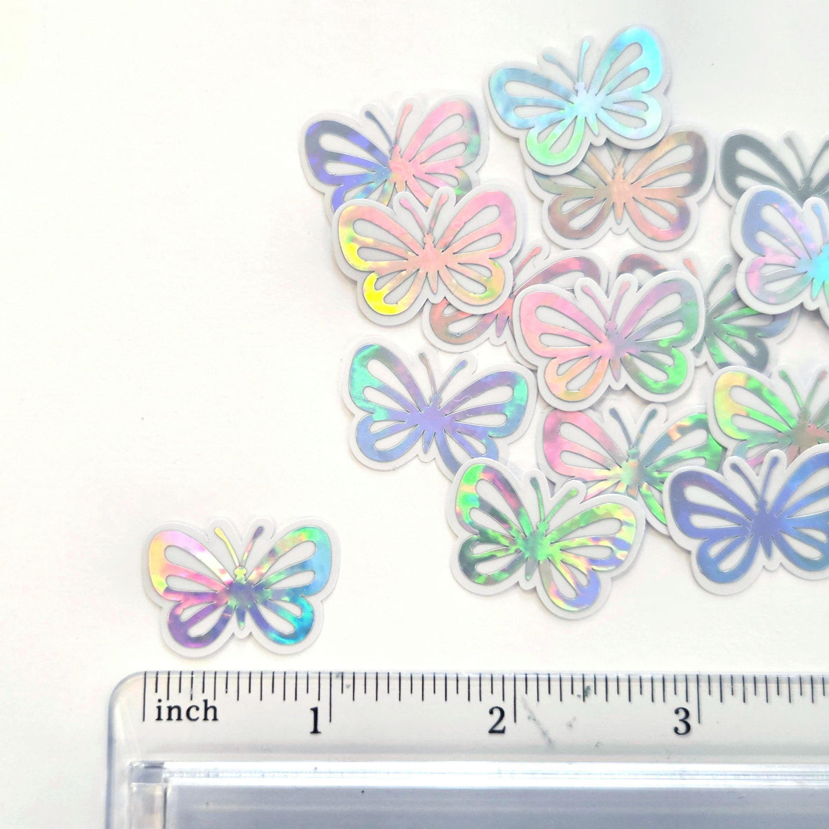 Mini Butterfly Stickers, 10 Iridescent Waterproof Die Cut Vinyl Decals, Peel & Stick, choose amount