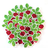Beets Vegetable Garden Stickers, mini die-cut decals, choose number of red beets