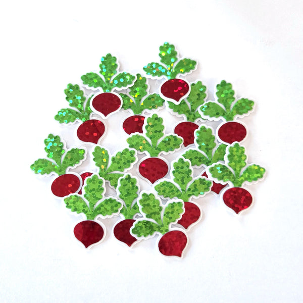 Beets Vegetable Garden Stickers, mini die-cut decals, choose number of red beets