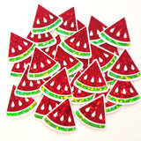 Mini Pink Watermelon Fruit Stickers, 10 Waterproof Die Cut Glitter Vinyl Decals, Peel & Stick, choose amount