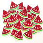 Mini Red Watermelon Fruit Stickers, 10 Waterproof Die Cut Glitter Vinyl Decals, Peel & Stick, choose amount