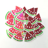 Mini Pink Watermelon Fruit Stickers, 10 Waterproof Die Cut Glitter Vinyl Decals, Peel & Stick, choose amount