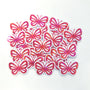 Mini Pink Glitter Butterfly Stickers, 10 Waterproof Die Cut Vinyl Decals, Peel & Stick, choose amount