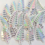 Mini Gold Fern Leaf Stickers, Waterproof Die Cut Vinyl Decals, Peel & Stick, choose amount