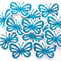 Mini Turquoise Butterfly Stickers, 10 Waterproof Die Cut Vinyl Decals, Peel & Stick, choose amount