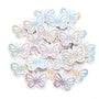 mini die cut butterfly shaped stickers in silver glitter