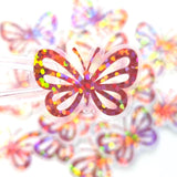 Mini Pink Butterfly Sparkly Stickers, Waterproof Vinyl Decals, Die Cut Crafting Supplies