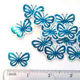 Mini Turquoise Butterfly Stickers, 10 Waterproof Die Cut Vinyl Decals, Peel & Stick, choose amount