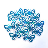 Mini Turquoise Butterfly Stickers, 10 Waterproof Die Cut Vinyl Decals, Peel & Stick, choose amount