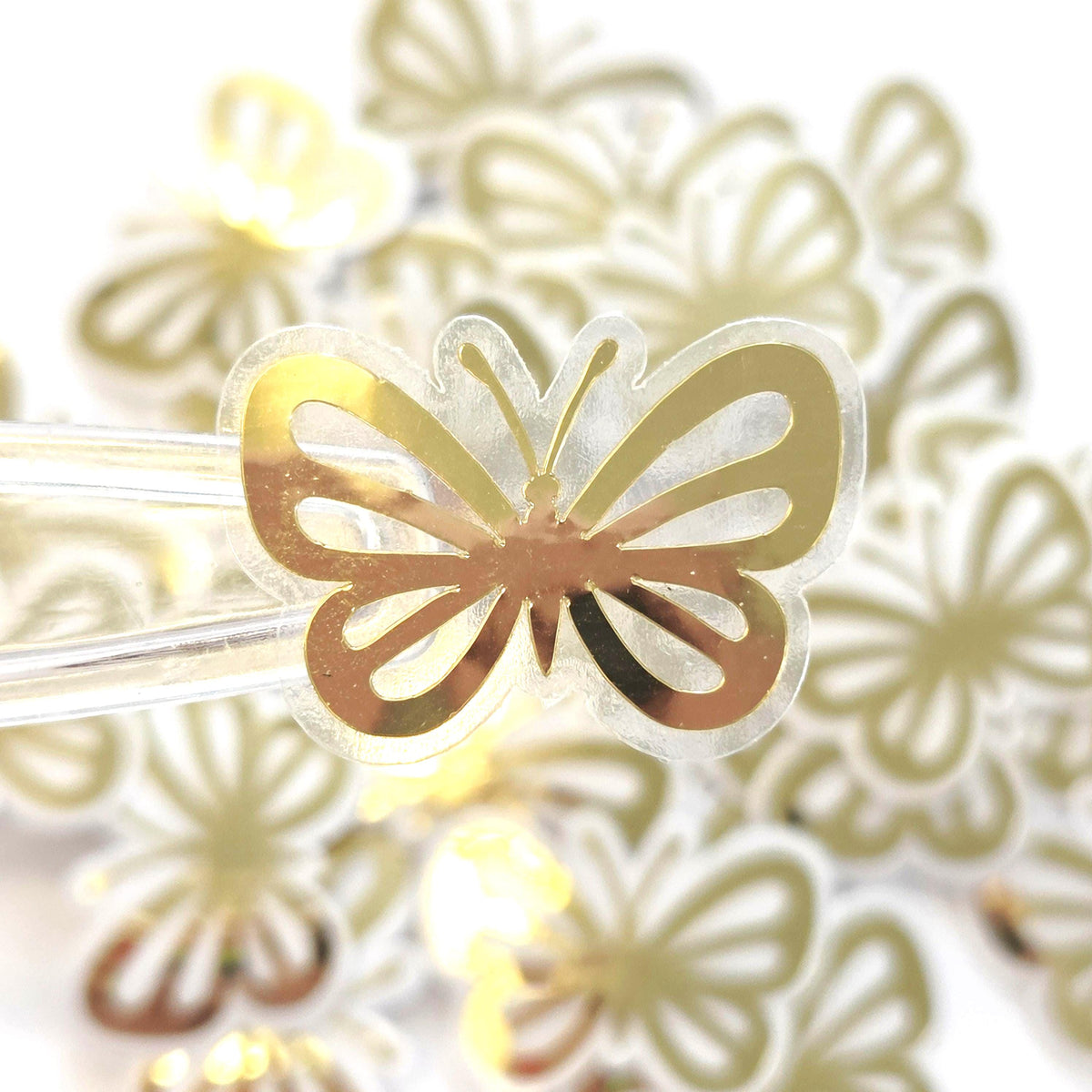 Mini Gold Butterfly Stickers, Die Cut Vinyl Decals, Peel & Stick, choose amount