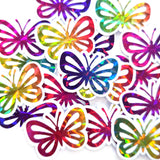 Mini Butterfly Stickers, Sparkly Rainbow Vinyl Decals, Waterproof Peel-and-Stick Butterflies