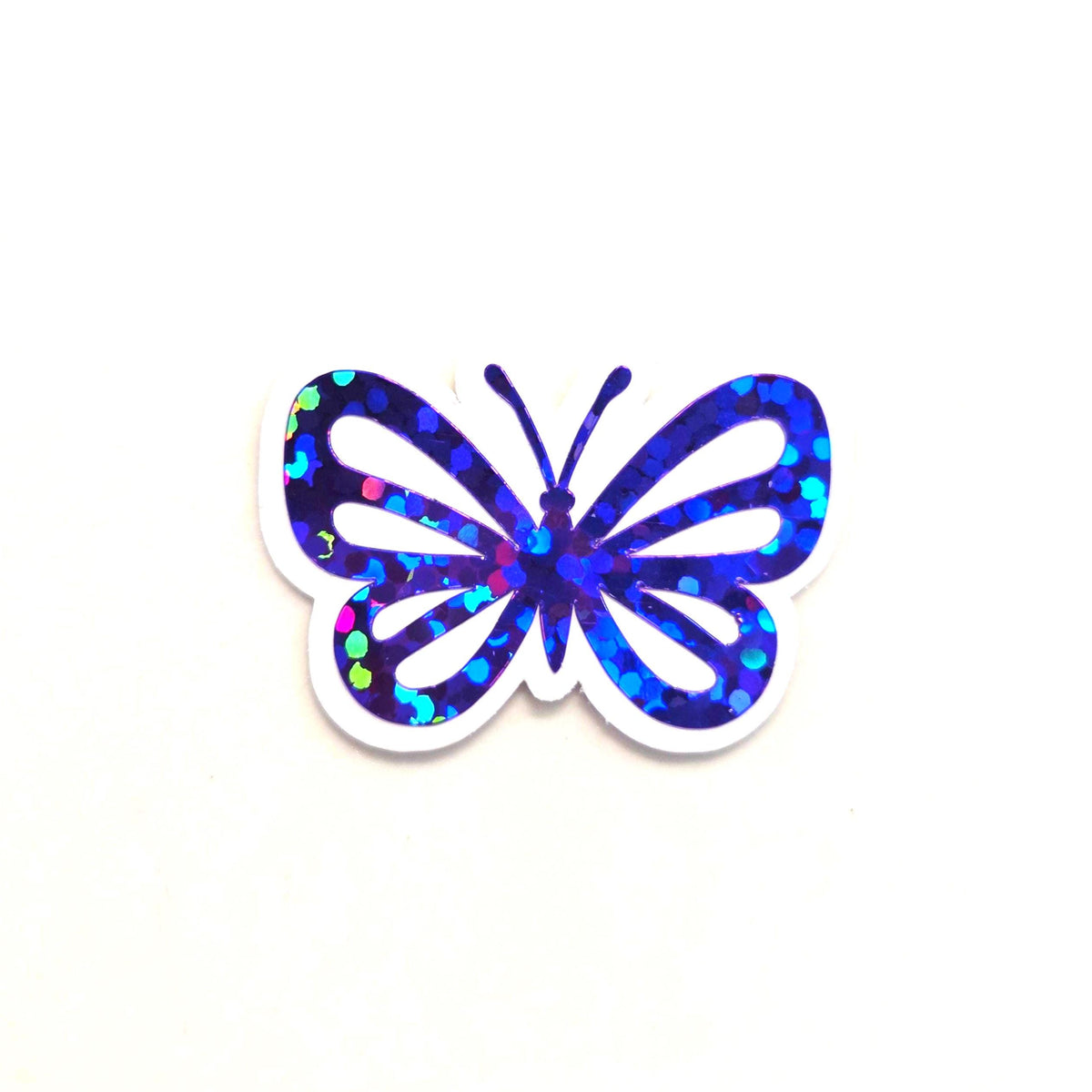 Mini Purple Butterfly Stickers, Die Cut Glitter Vinyl Decals, Peel & Stick