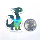 Mini Green Dragon Stickers, Die Cut Sparkly Vinyl Decals, Peel & Stick, choose amount.