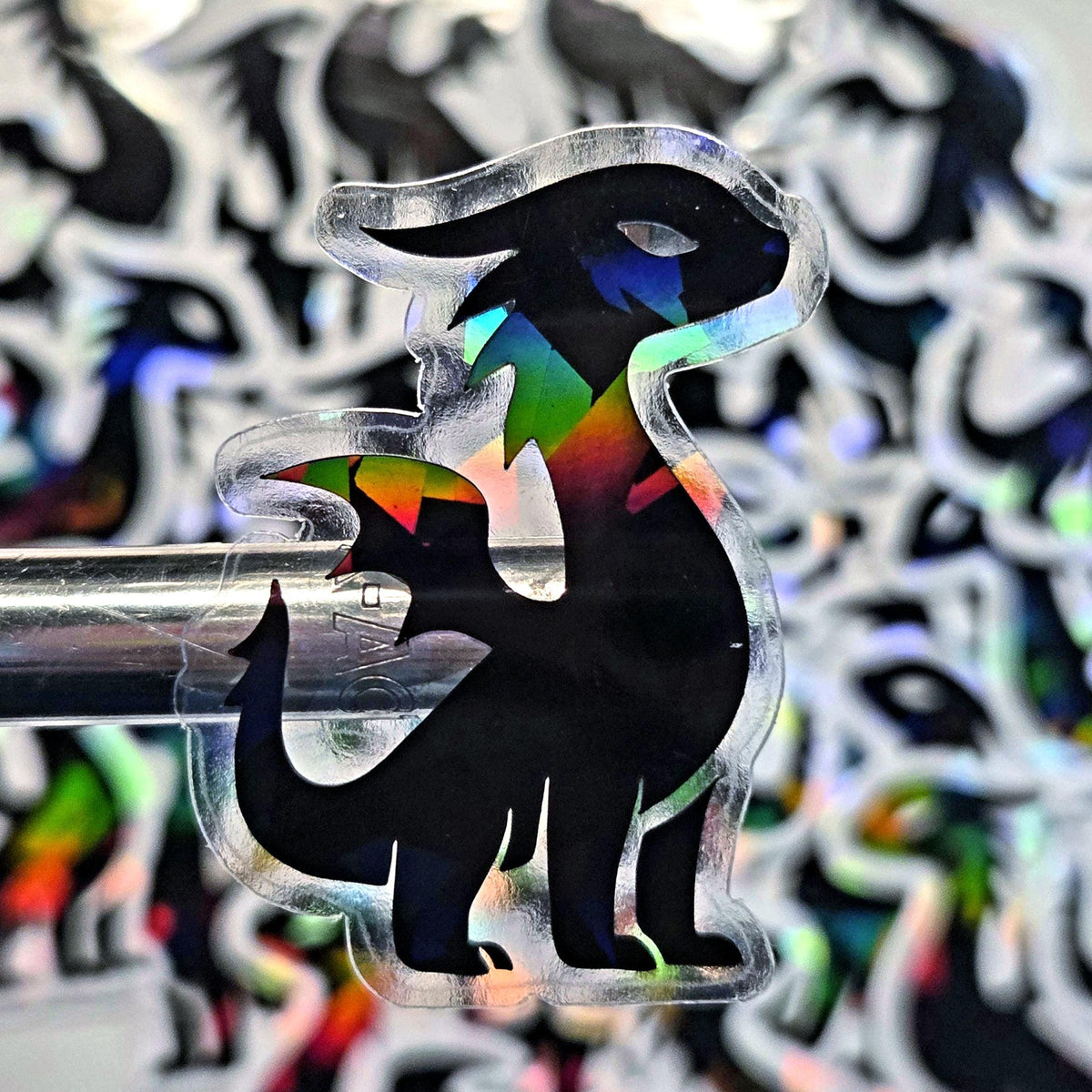 Mini Black Dragon Stickers, set of 6 or more, Die Cut Sparkly Vinyl Decals, Peel & Stick, choose amount.