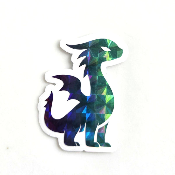 Mini Rainbow Dragon Stickers, Die Cut Sparkly Vinyl Decals, Peel & Stick, choose amount.