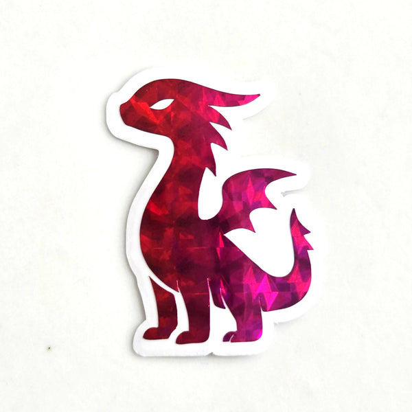 Mini Rainbow Dragon Stickers, Die Cut Sparkly Vinyl Decals, Peel & Stick, choose amount.