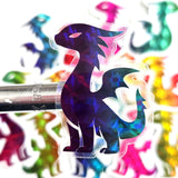 Mini Rainbow Dragon Stickers, Die Cut Sparkly Vinyl Decals, Peel & Stick, choose amount.