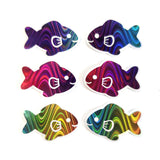 Rainbow Fish Die-Cut Stickers with Clear outline, Decals, Peel-and-Stick
