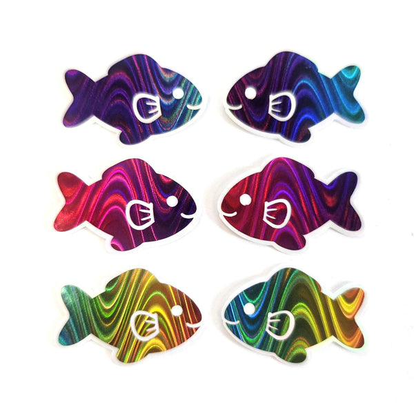 Rainbow Fish Die-Cut Stickers with Clear outline, Decals, Peel-and-Stick