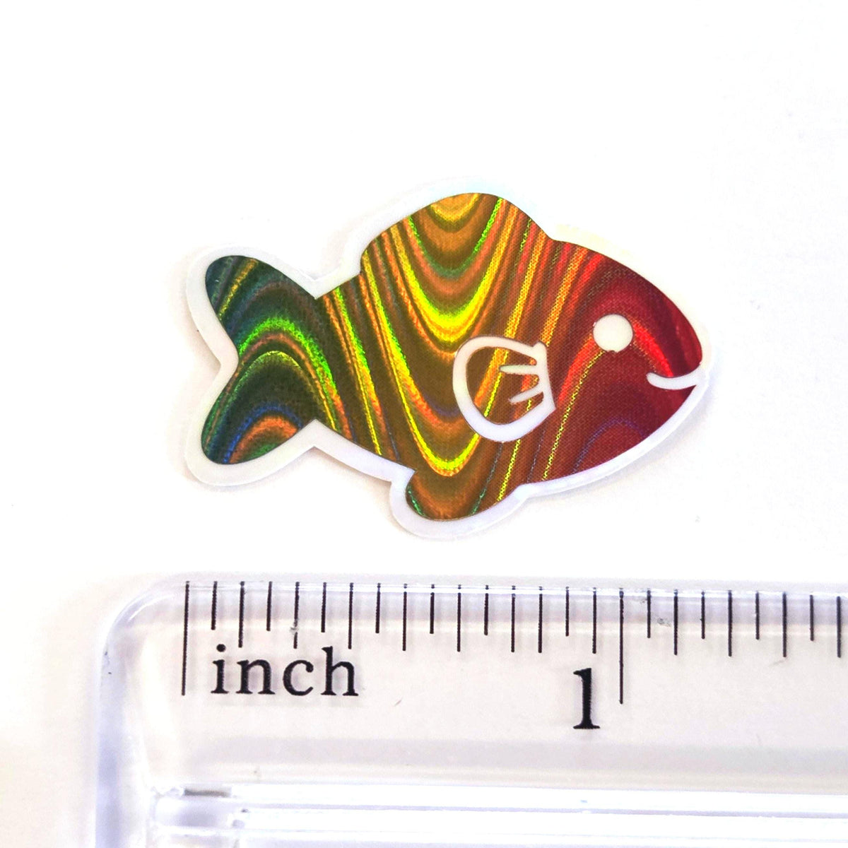 Rainbow Fish Die-Cut Stickers with Clear outline, Decals, Peel-and-Stick