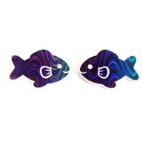 Rainbow Fish Die-Cut Stickers with Clear outline, Decals, Peel-and-Stick
