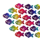 Rainbow Fish Die-Cut Stickers with Clear outline, Decals, Peel-and-Stick