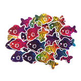 Rainbow Fish Die-Cut Stickers with Clear outline, Decals, Peel-and-Stick