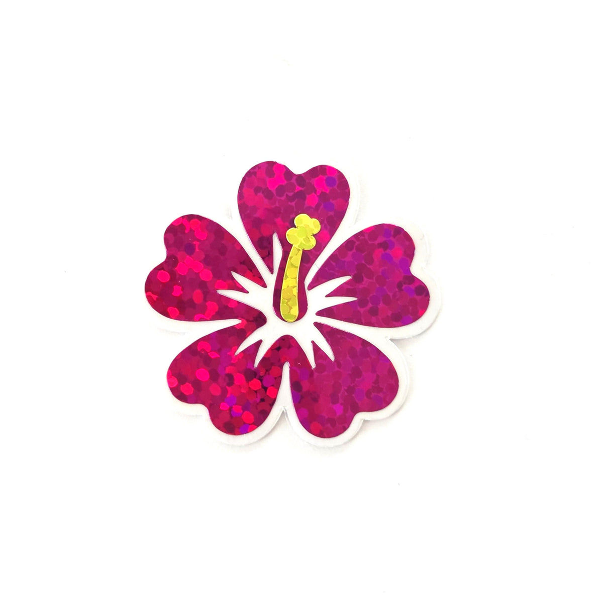 Mini Pink Hibiscus Flower Stickers, tropical blooms, summer garden, island beach wedding stickers, choose color.
