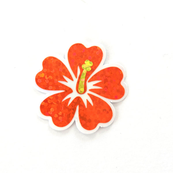 Mini Pink Hibiscus Flower Stickers, tropical blooms, summer garden, island beach wedding stickers, choose color.