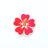 Mini Turquoise Hibiscus Flower Stickers, tropical blooms, summer garden, island beach wedding stickers, choose color.
