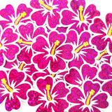 Mini Magenta Pink Hibiscus Flower Stickers, tropical blooms, summer garden, island beach wedding stickers, choose color.