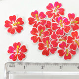 Mini Pink Hibiscus Flower Stickers, tropical blooms, summer garden, island beach wedding stickers, choose color.