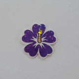 Mini Purple Hibiscus Flower Stickers, tropical blooms, summer garden, island beach wedding stickers