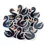 Mini Black Swan Stickers, Die-Cut Vinyl Decals for summer wedding decor