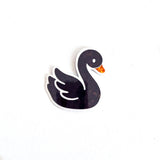 Mini Black Swan Stickers, Die-Cut Vinyl Decals for summer wedding decor