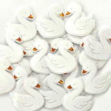 Mini White Swan Stickers, Individual peel and stick die-cut bird decals for summer wedding decor