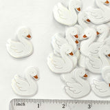 Mini White Swan Stickers, Individual peel and stick die-cut bird decals for summer wedding decor