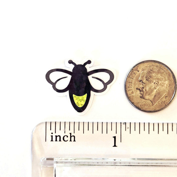 Mini Firefly Stickers, die cut lightening bug stickers, sparkling firefly vinyl stickers for mason jars, envelopes, journals and crafts