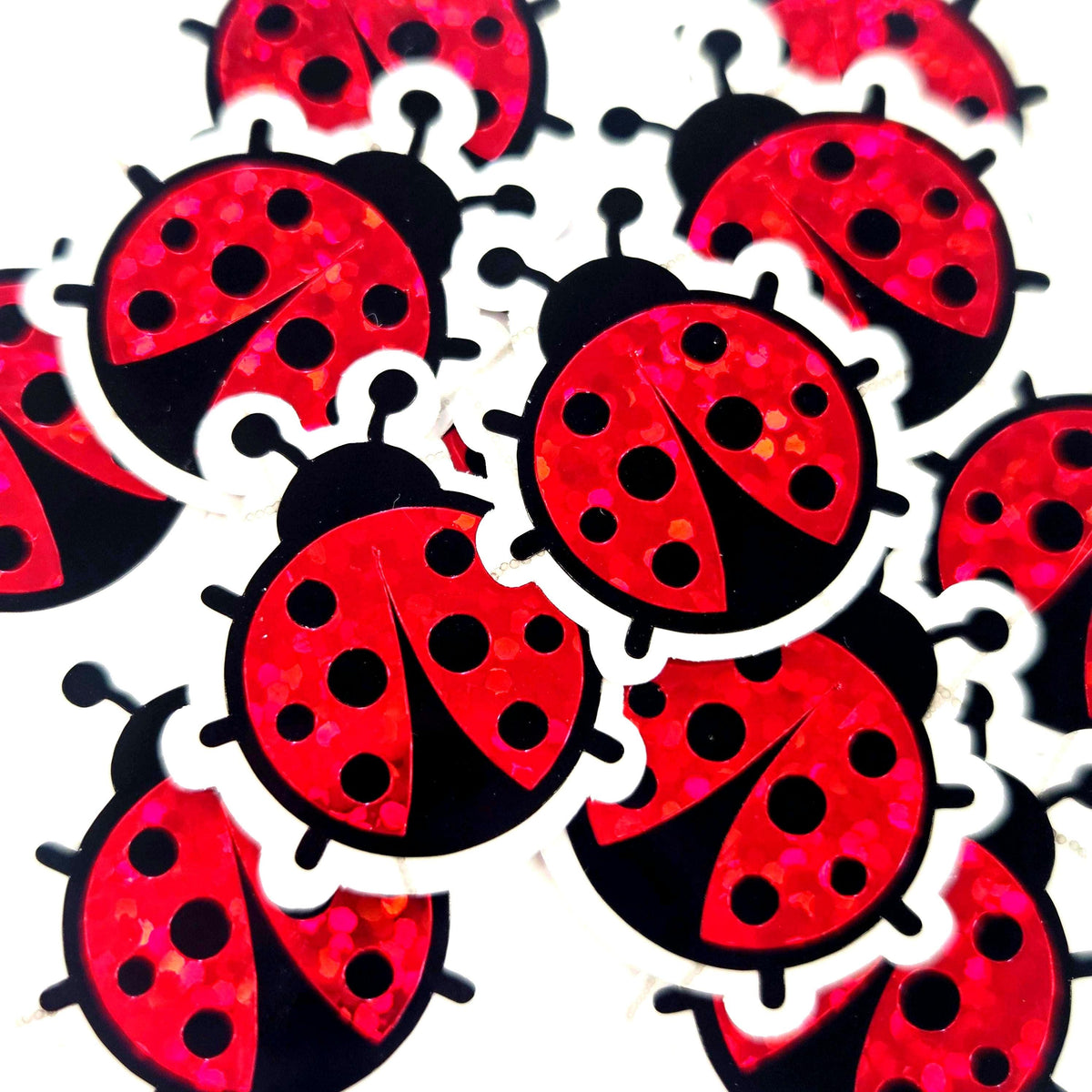 red ladybug die cut stickers