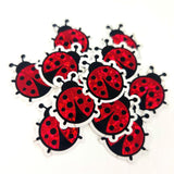 Pink Ladybug Stickers, Cute Bugs, Die Cut Glitter Vinyl Decals, Peel & Stick, choose amount